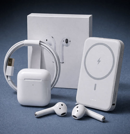 Wireless Earbuds + Magnetic Power Bank Combo – HD Sound | Fast Charging