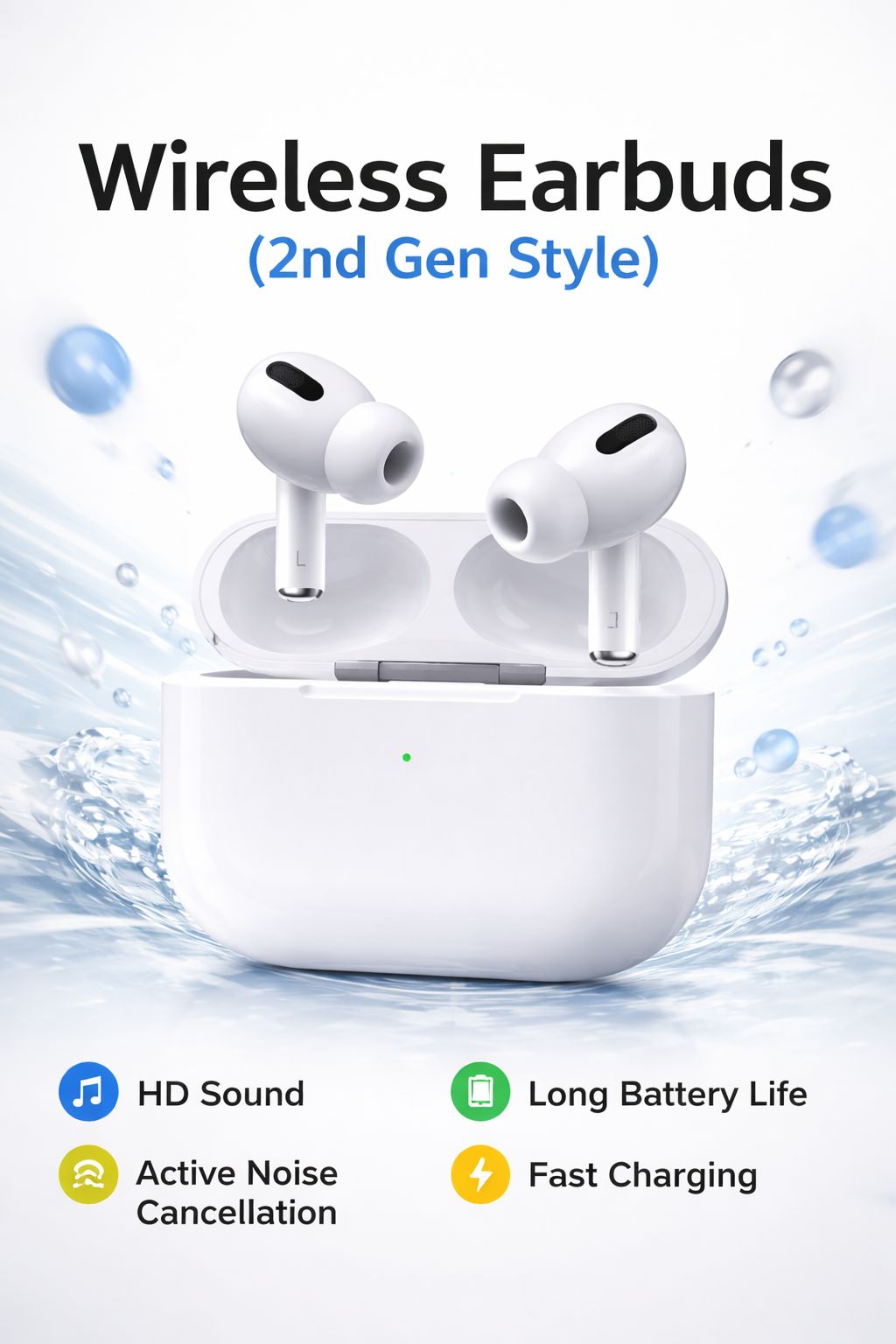 Wireless Earbuds + Magnetic Power Bank Combo – HD Sound | Fast Charging